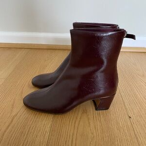Mango Elegant Burgundy Ankle Boots